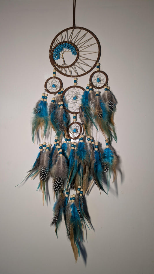 Brown & Blue Tree of Life Dream Catcher
