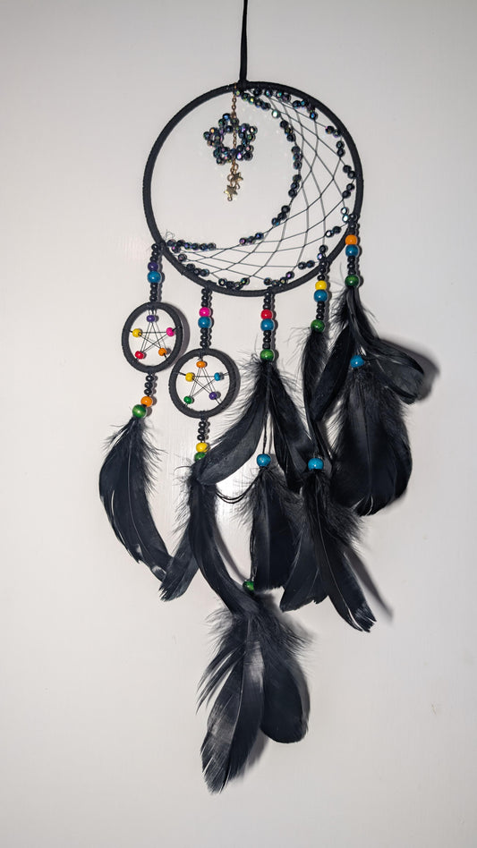 Black Moon & Stars Dream Catcher
